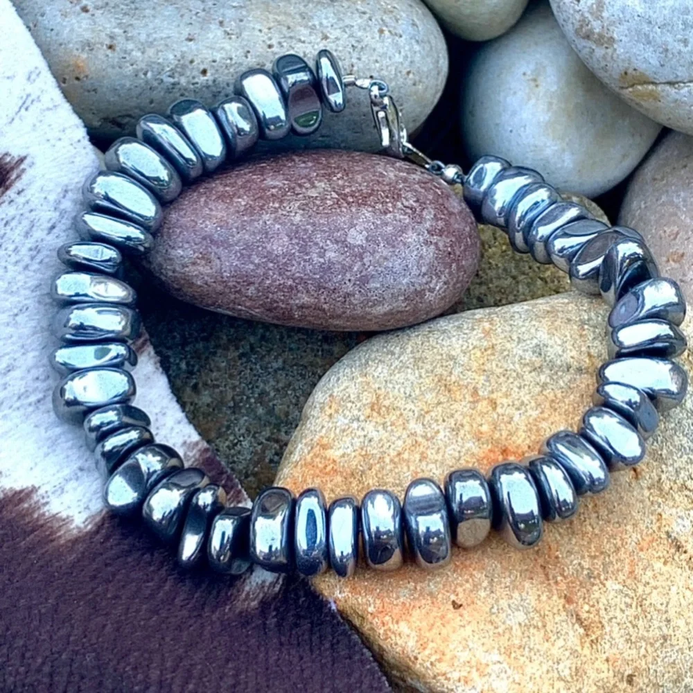 Sleek Titanium Nugget Bracelet